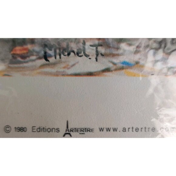 Vtg Retro 80s French Mid Century Big Eyed Paris Boy Girl Art Print Michel Thomas - Picture 5 of 16